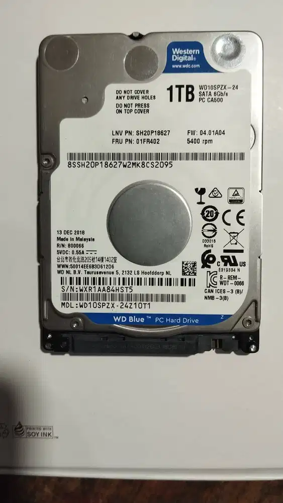 HDD 1TB WD BLUE sudah terinstal windows 10 siap pakai