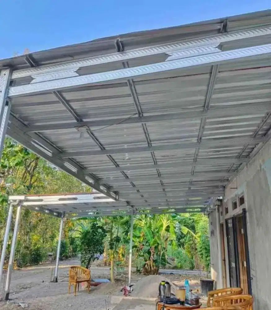 Kanopi baja ringan galvalum pasir terpasang