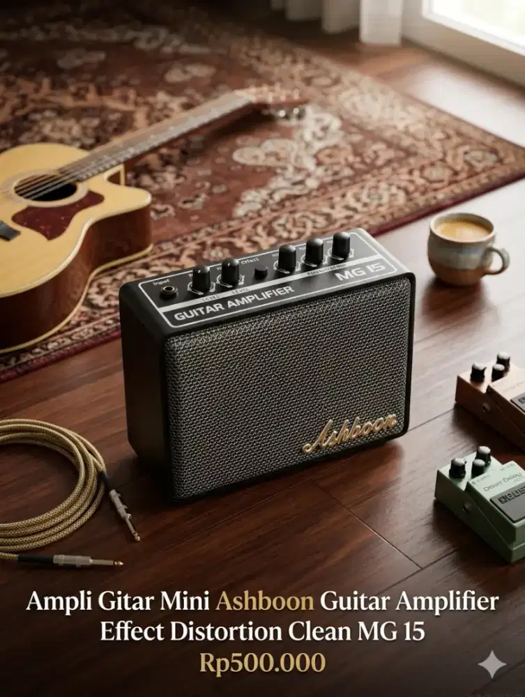 Ampli Gitar Mini Ashboon Guitar Amplifier Effect Distortion Clean