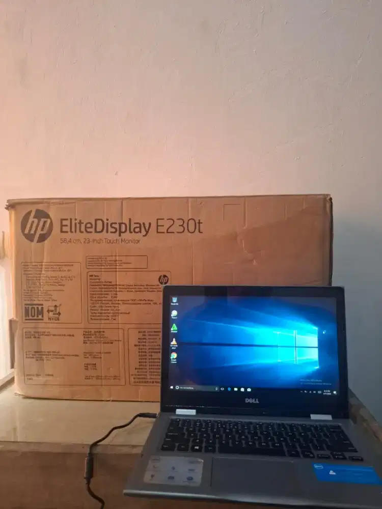 Laptop Dell + monitor HP 23 touchscreen