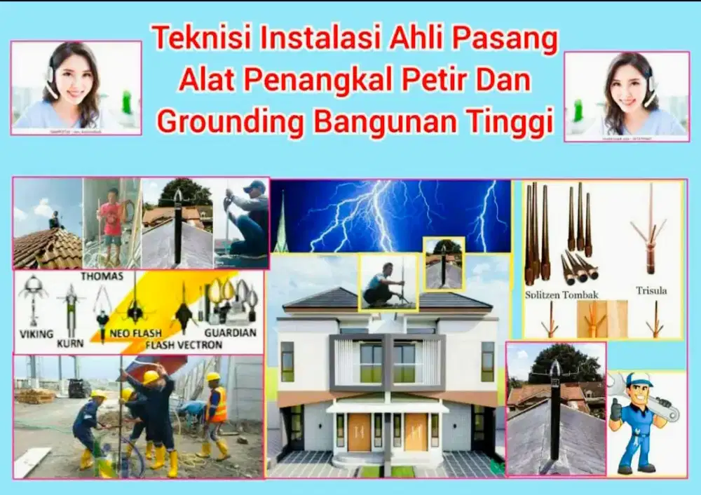 Paket Pasang Baru Penangkal Petir Dan Instalasi Rapih