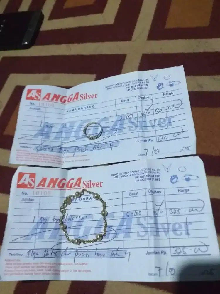 Perhiasan silver dari batam