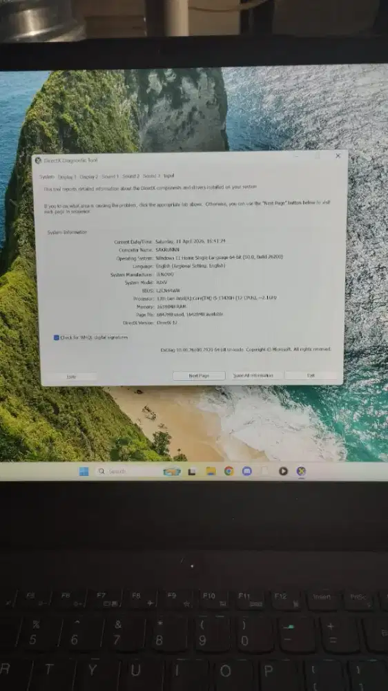 Lenovo LOQ 15IRH8 RTX 4050 Vram 6Gb