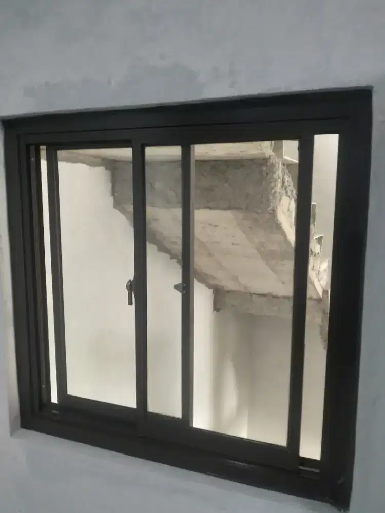 Jendela geser aluminium T120cm L120cm harga dg pemasangan 1,5 jt/ unit