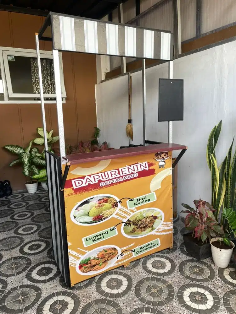 Booth portable/geribak lipat/gerobak jualan/etalase kayu/gerobak dagan