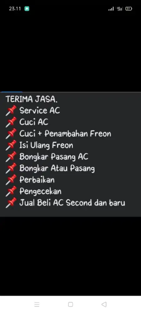 Servis AC kulkas mesin cuci kompa air dll bergaransi