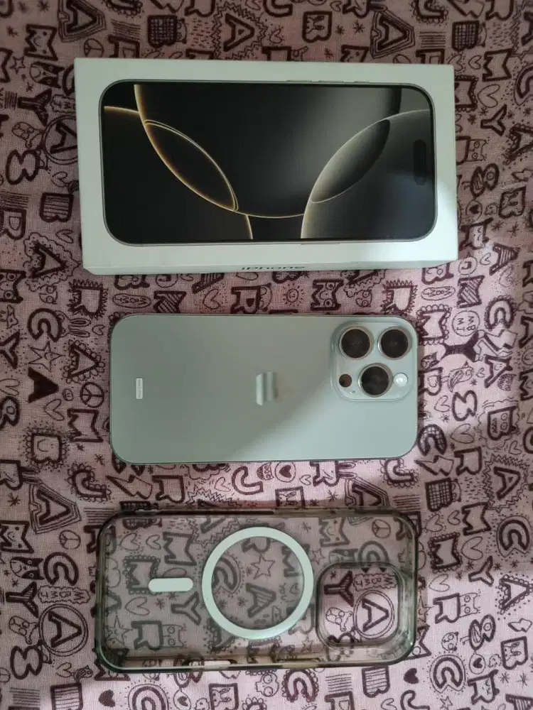 iPhone 16 Pro 256 GB iBox Natural Titanium Fullset 100% Mulus Garansi