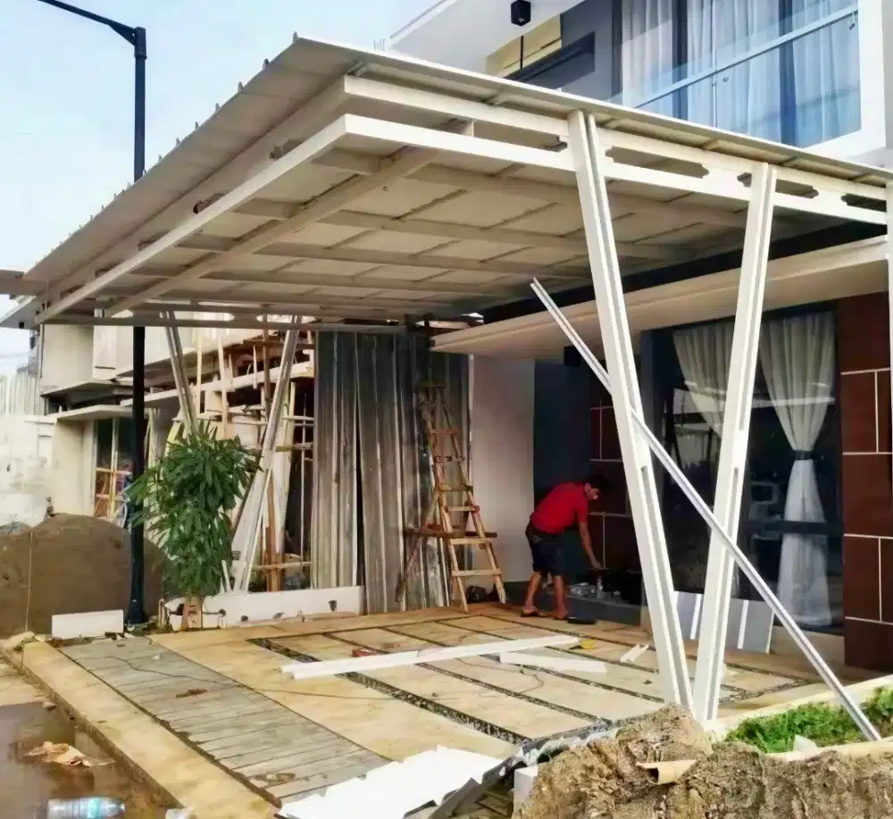 Pasang kanopi baja ringan