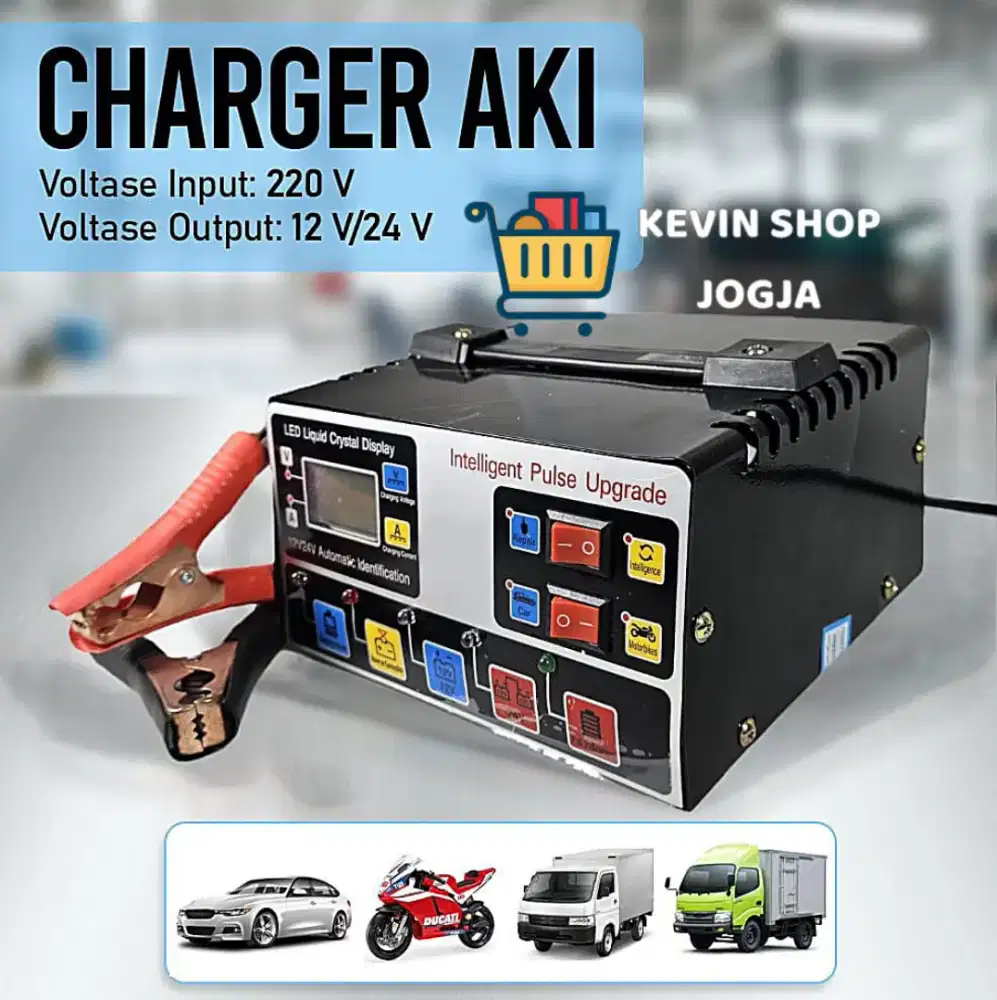 CHARGER AKI MOTOR MOBIL TRUCK 12 -24V 10A
OTOMATIS CUTT OFF
