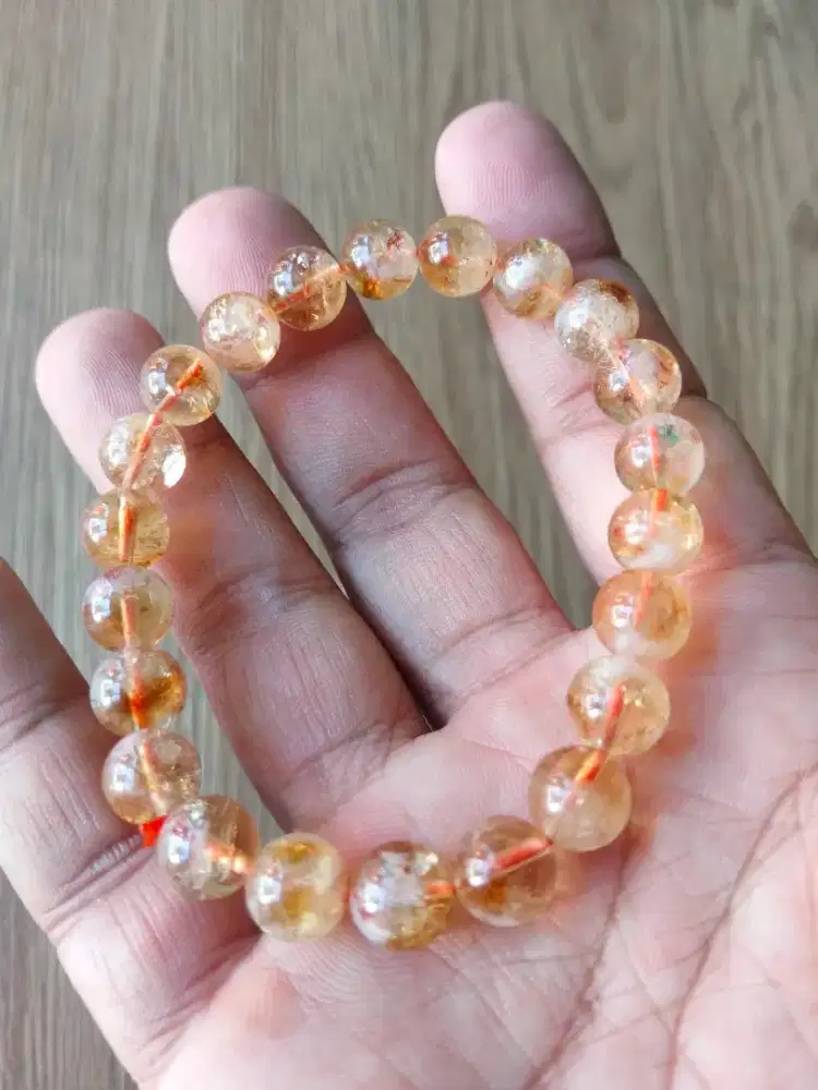 Gelang batu citrine asli