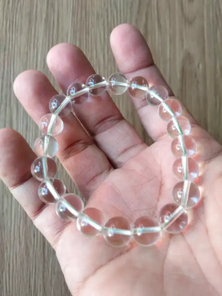 Gelang batu clear quartz