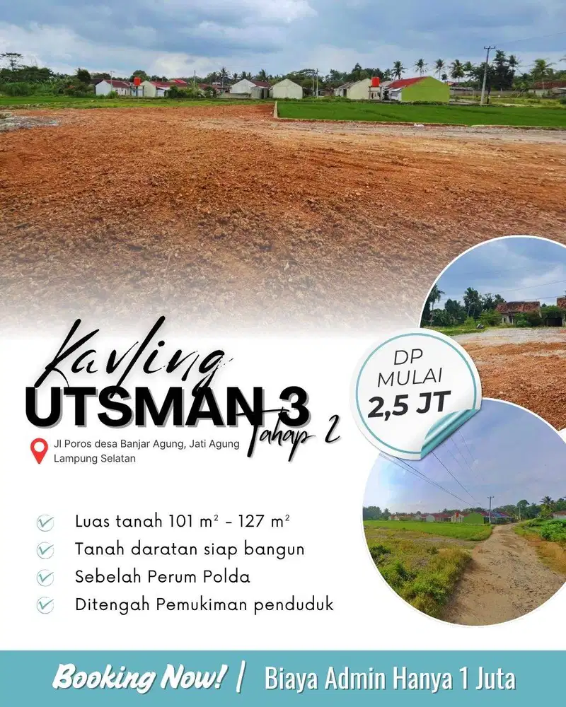 BISA TANPA DP! TANAH KAVLING ITERA KORPRI DIPINGGIR JALAN UTAMA