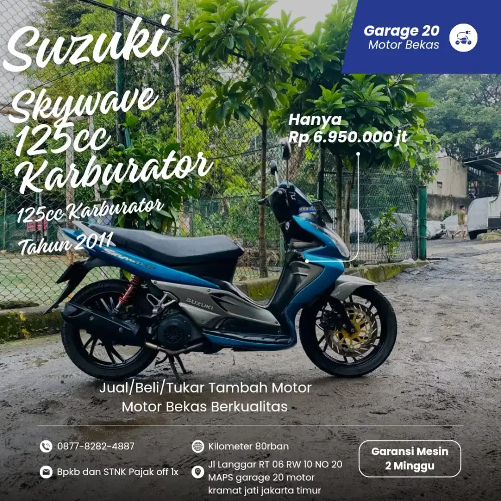 Suzuki Skywave 125cc Karburator Tahun 2011 Pajak Off
