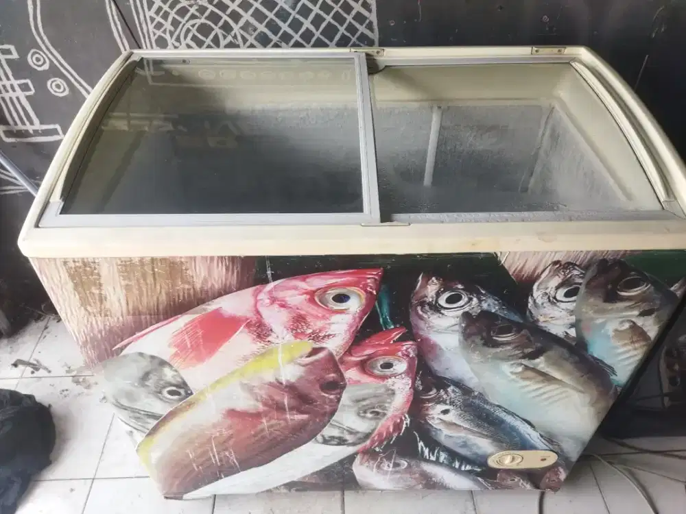 Jual bu freezer box sleding kaca kapasitas 200 liter normal no kendala