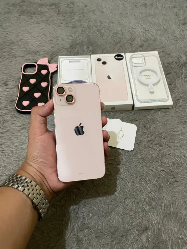 IPhone 13 Pink 128GB iBox Fullset Mulus