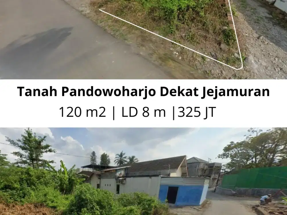 Murah! Tanah 120m² Hook Utara Jejamuran – SHM Siap Bangun Pandowoharjo