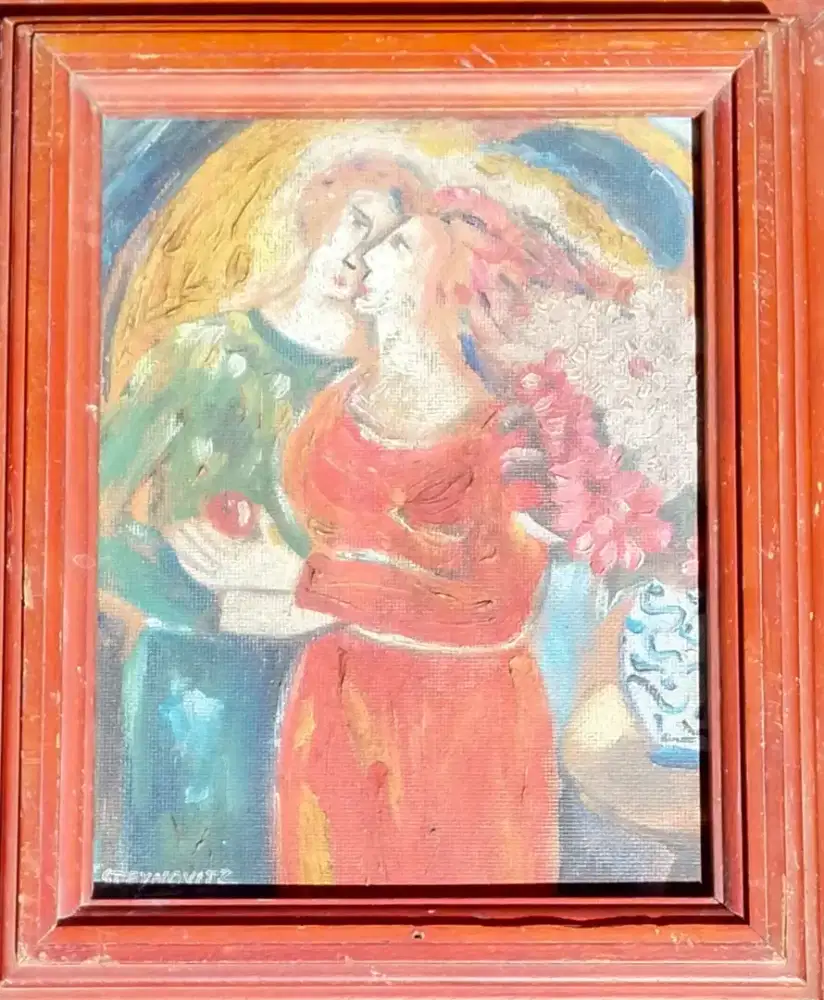 Lukisan Lovers with Apple Karya Zamy Steynovitz