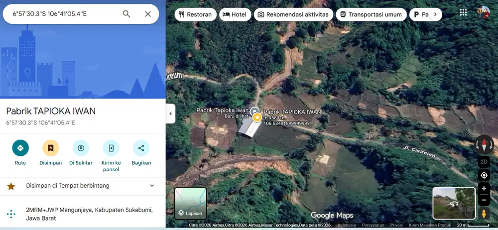 Dijual TANAH dan BANGUNAN (bekas pabrik tapioka)