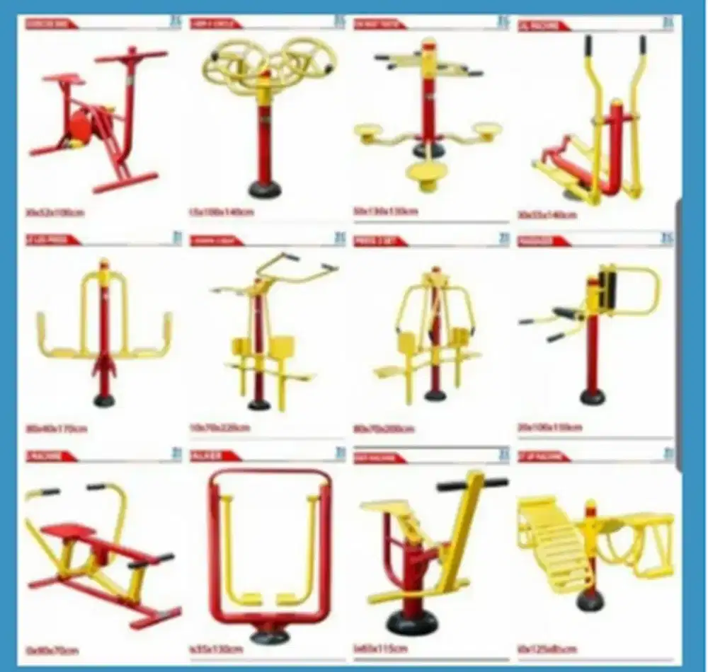 paket alat fitness outdoor Tm3alat elliptical horse rider upright bike