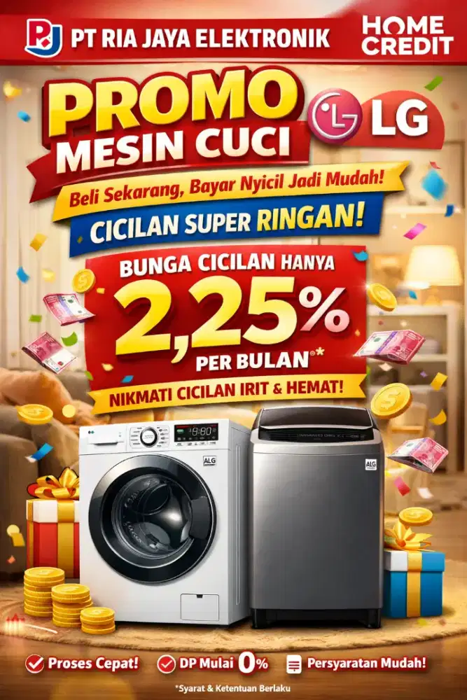 MESIN CUCI LG KAPASITAS 7KG SAMPAI 24KG PROMO CICILAN BUNGA RINGAN