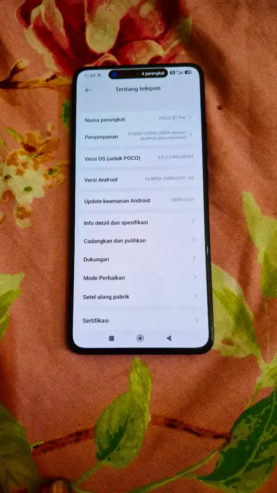 Poco x7 pro ram 12/512gb