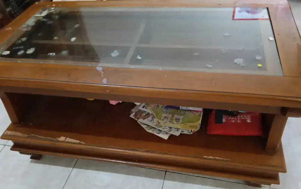 Meja tamu kayu jati bekas