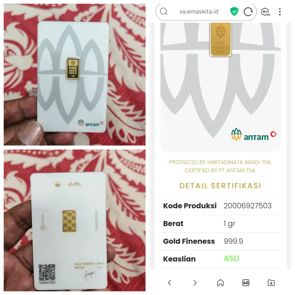 Emas 1gr hartadinata