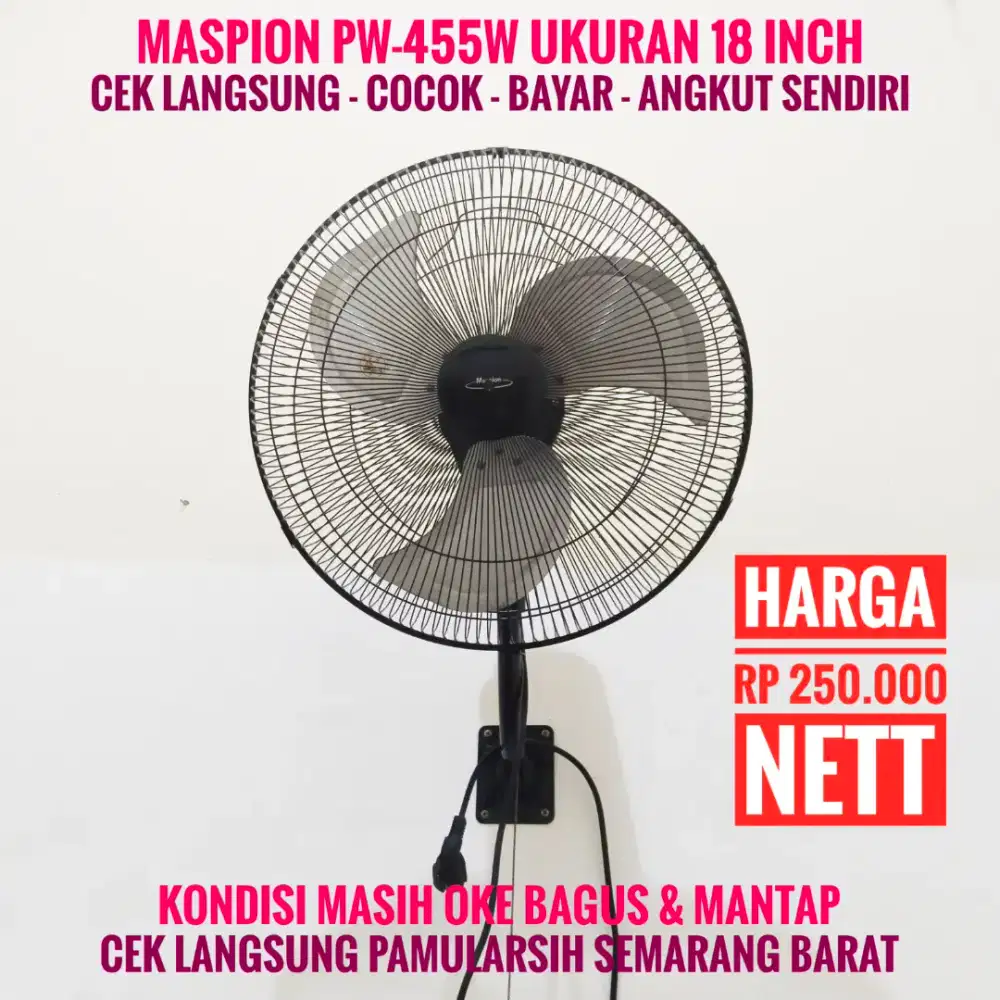 Kipas Angin Dinding Maspion PW-455W ukuran 18 Inch Bekas Second