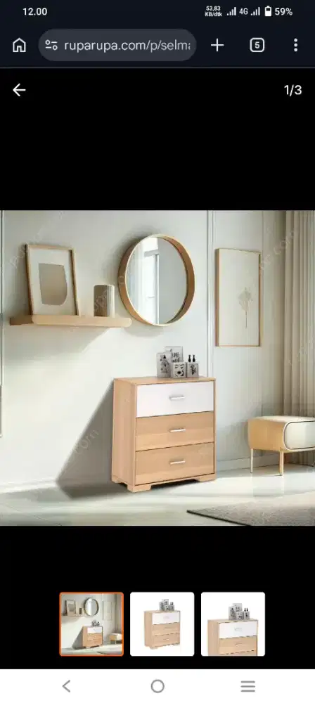 PROMO !! SELMA JOVI DRAWER 3 TINGKAT