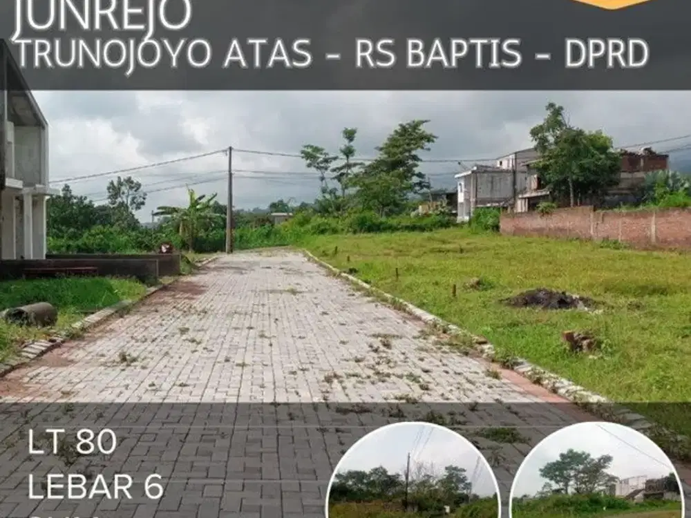 Tanah dijual di trunojoyoatas Lt80 SHM dekat BNS DPRD Polres RS Baptis