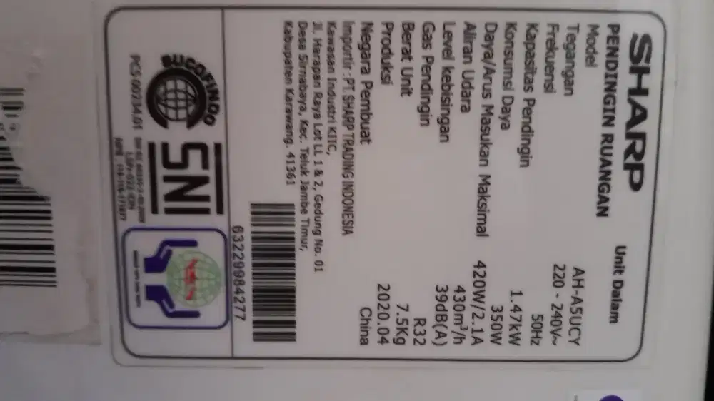 jual AC sharp second