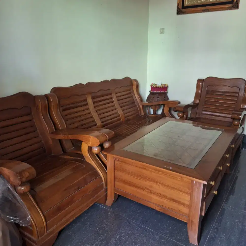 JUAL KURSI RUANG TAMU KAYU JATI