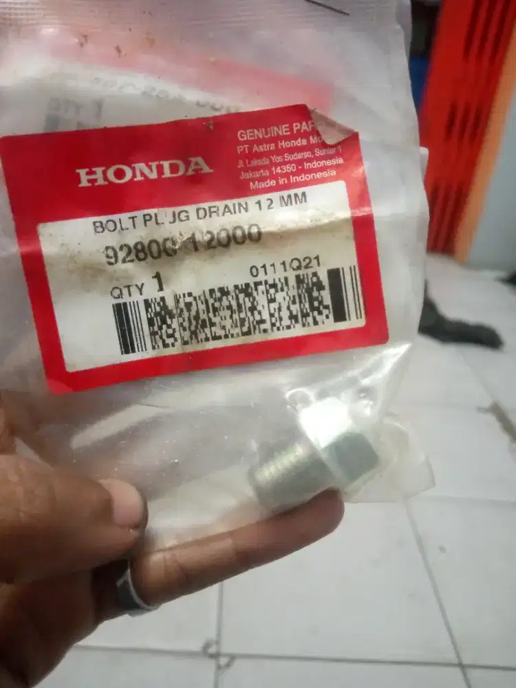 Baut tap oli + ring alumunium ORI ahm