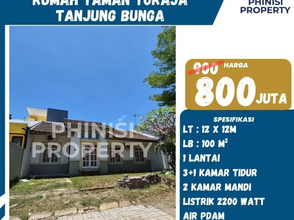 Dijual 2 Petak Rumah di Taman Toraja Tanjung Bunga