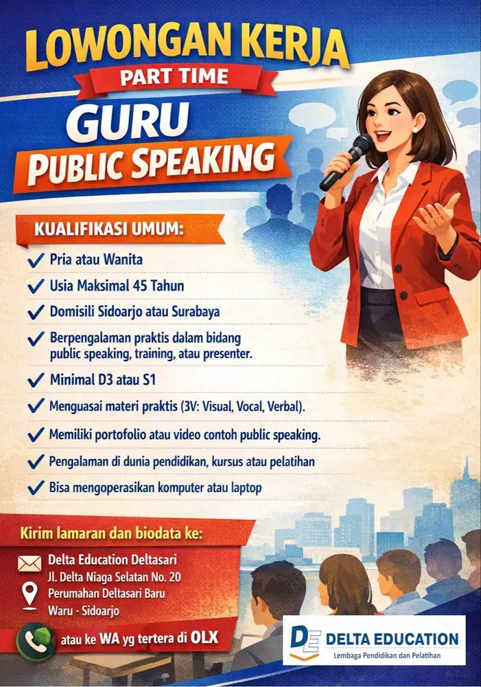 Lowongan Kerja Part Time Guru Public Speaking