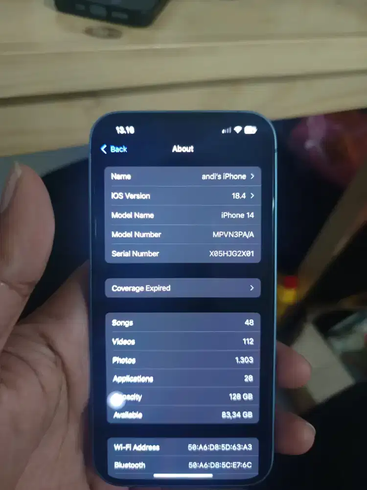 Iphone 14 blue ex ibox 128 Gb BH 95 all oprt mulus no minus jual sans