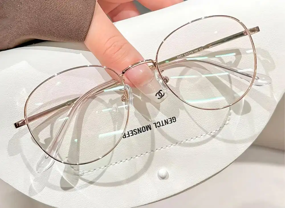 Kacamata Photocromic Minus Lensa Bahan Titanium Model Bulat 8901