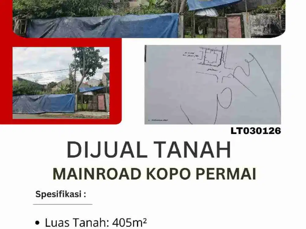 dijual cepat Tanah lokasi strategis di mainroad Kopo permai