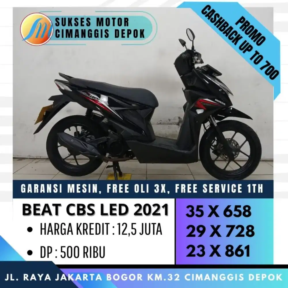 BEAT CBS 2021 TERMURAH DP 500 UNIT BERGARANSI [SUKSES MOTOR]