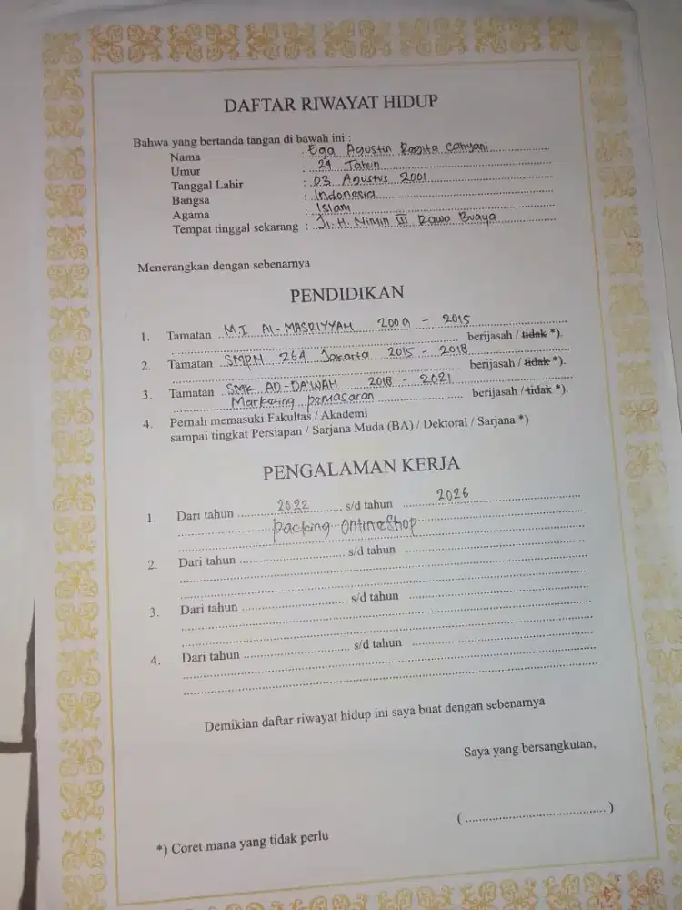 Cari lamaran pekerjaan