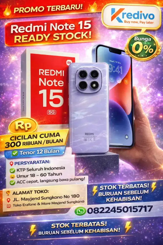 REDMI NOTE 15 SERIES CICILAN CUMA 300-AN 12 BULAN DENGAN KTP SAJA