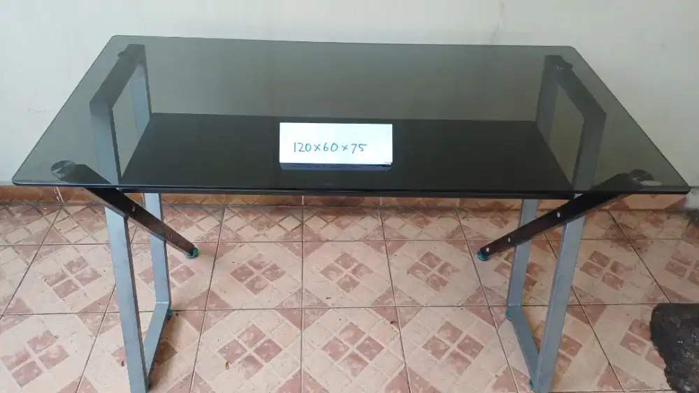 JUAL MEJA KERJA KACA TEBAL