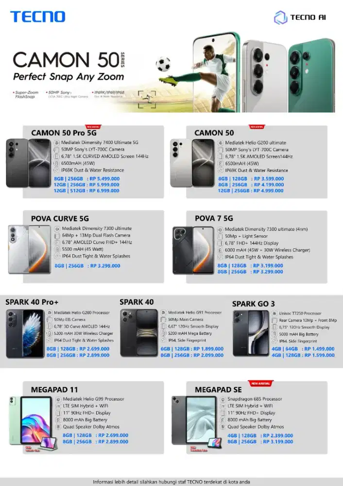 Price list Tecno 2026