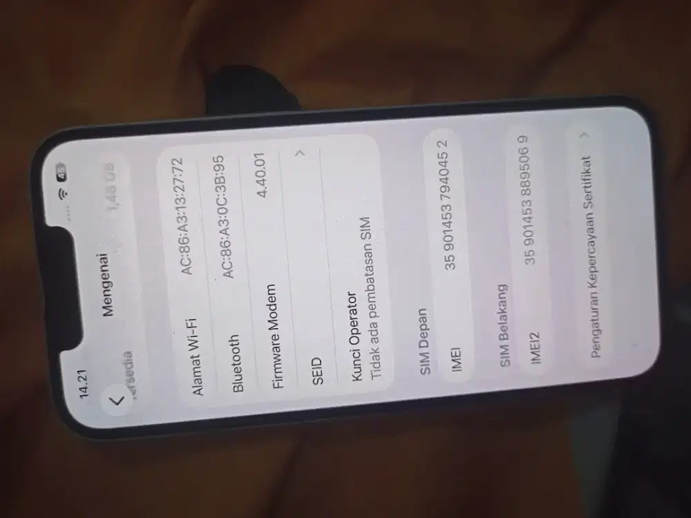 Iphone 14 128 GB Lengkap