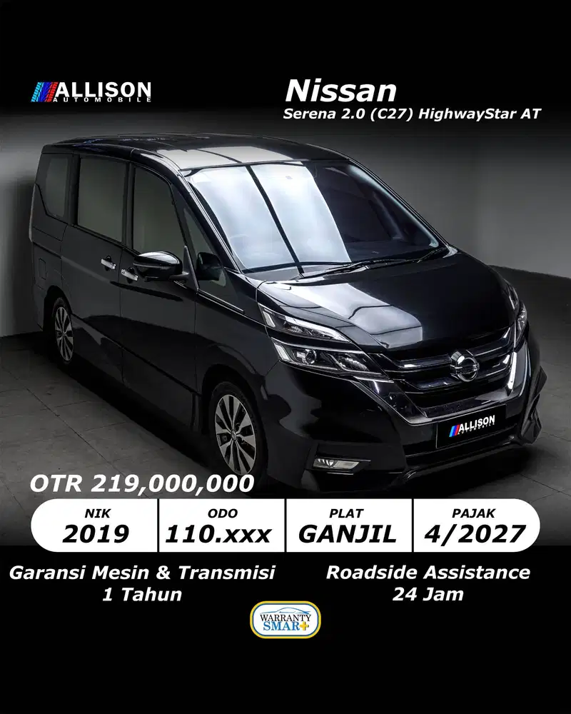 Nissan Serena (C27) 2.0 HighwayStar AT 2019 NoPol Ganjil
