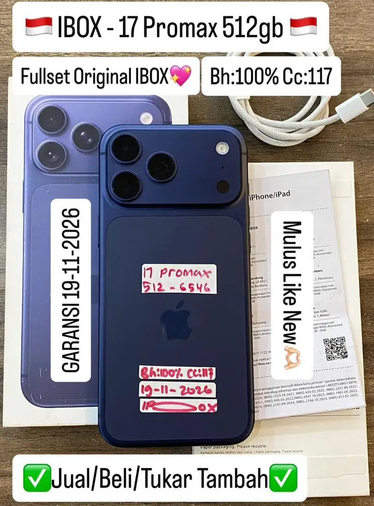 iphone 17 promax 512gb ibox fullset