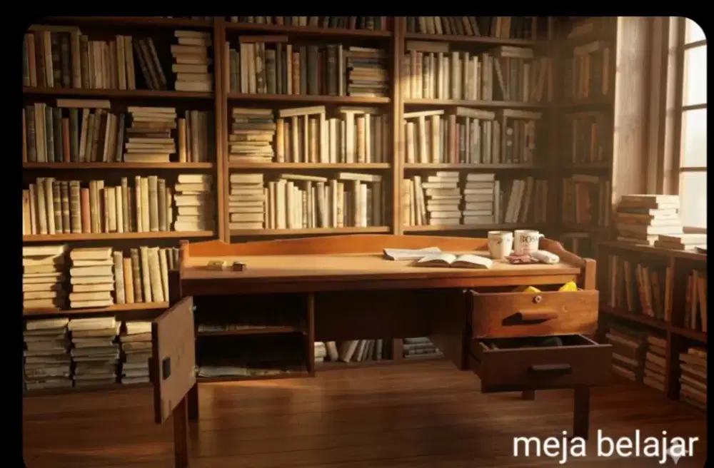 Meja belajar serbaguna jati