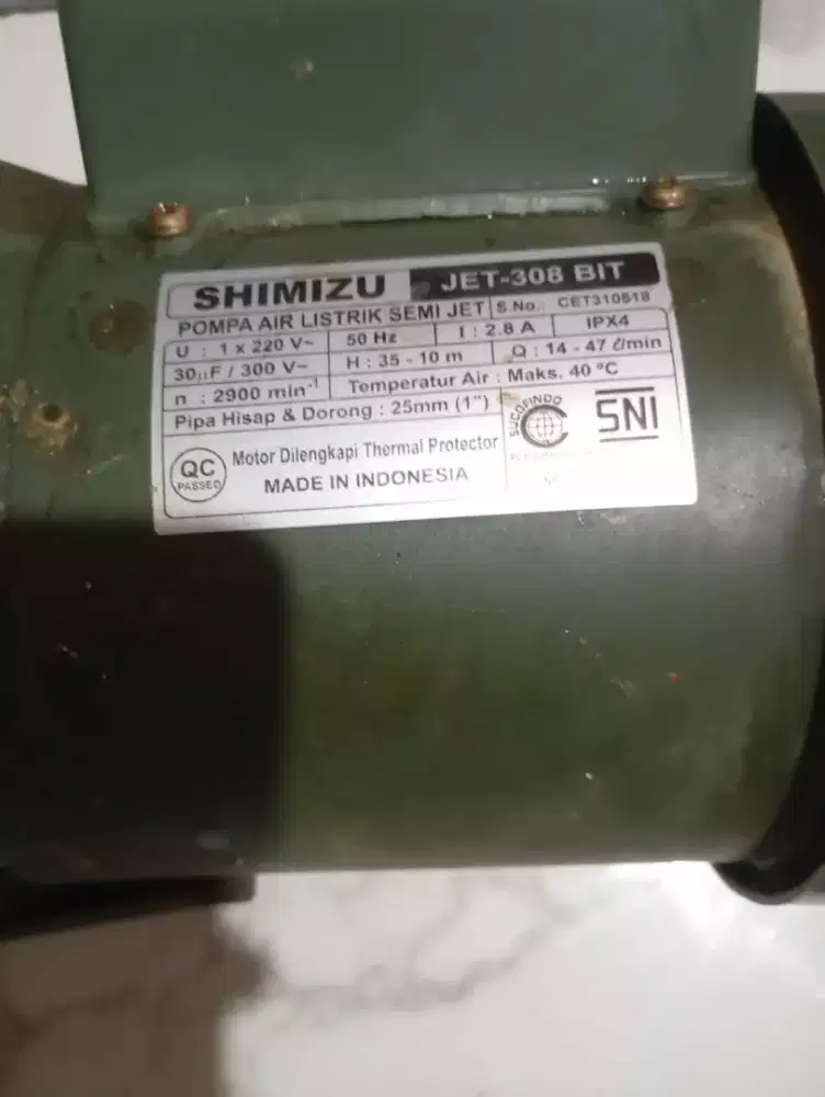 Mesin air SHIMIZU JET 308-BIT