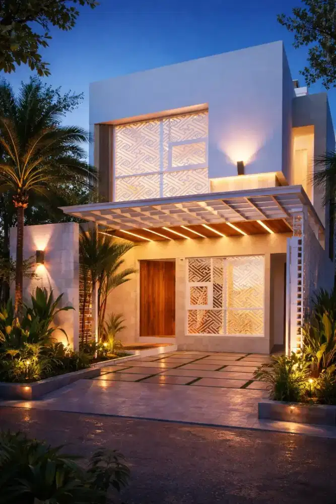 Rumah Modern Tropis di Banyumanik dkt Pasar Jati Sukun Cemara Grafika