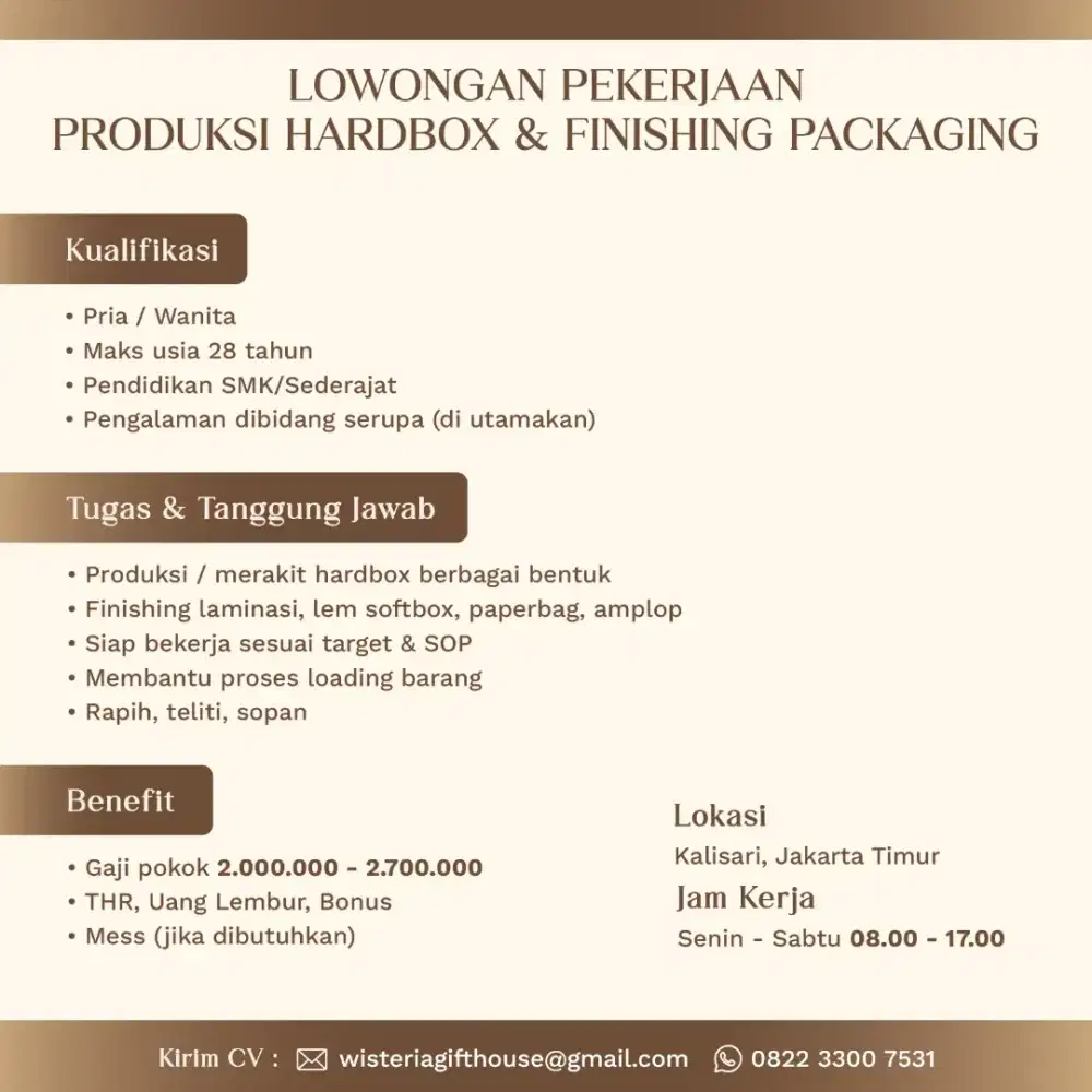 Produksi Hardbox & Finishing Packaging